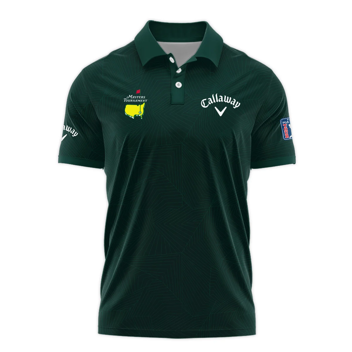 Masters Tournament Callaway Pattern Sport Jersey Dark Green Vneck Long Polo Shirt Style Classic Long Polo Shirt For Men