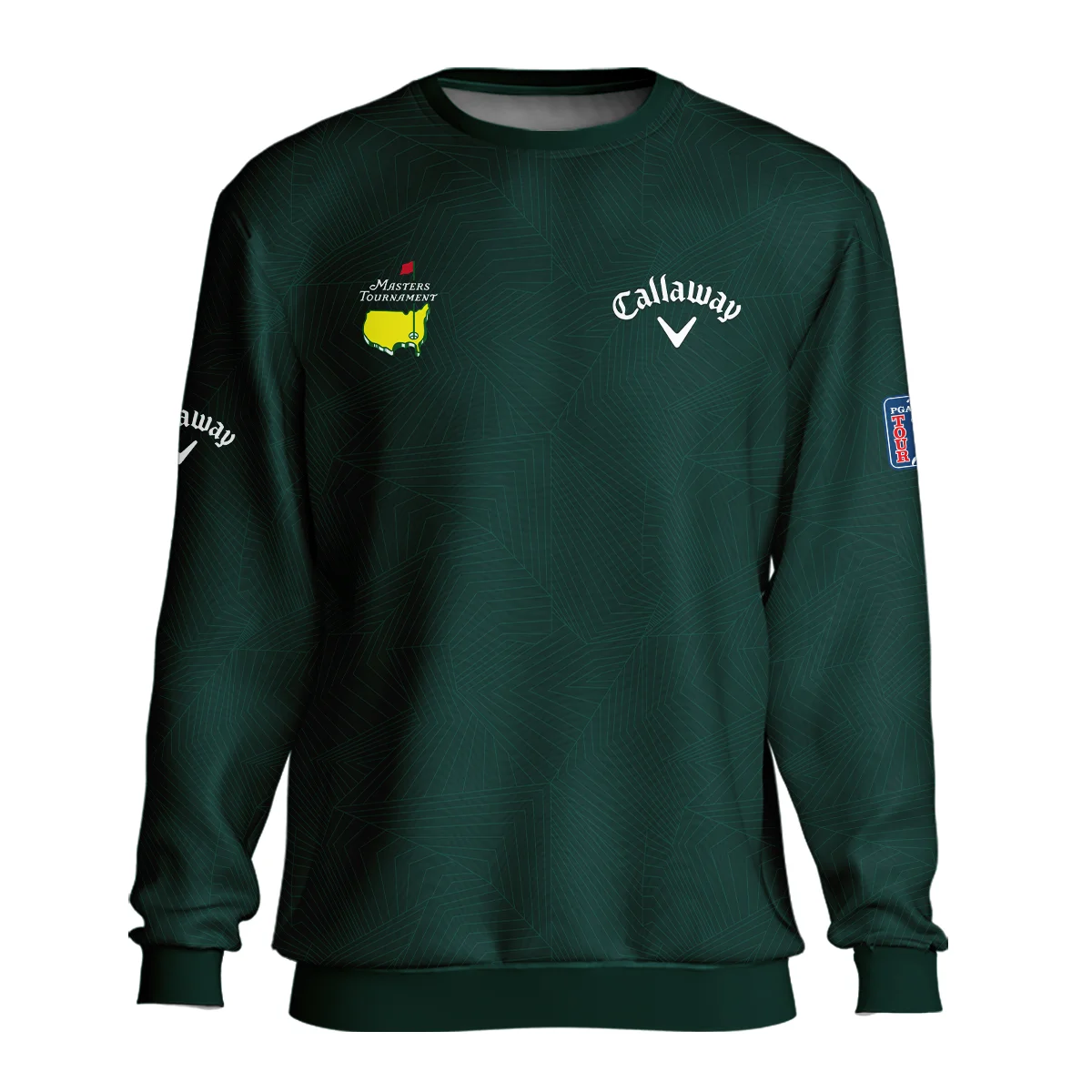 Masters Tournament Callaway Pattern Sport Jersey Dark Green Vneck Long Polo Shirt Style Classic Long Polo Shirt For Men