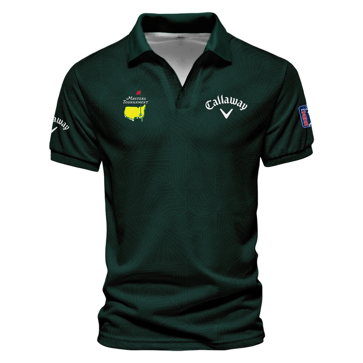 Masters Tournament Callaway Pattern Sport Jersey Dark Green Vneck Polo Shirt Style Classic Polo Shirt For Men