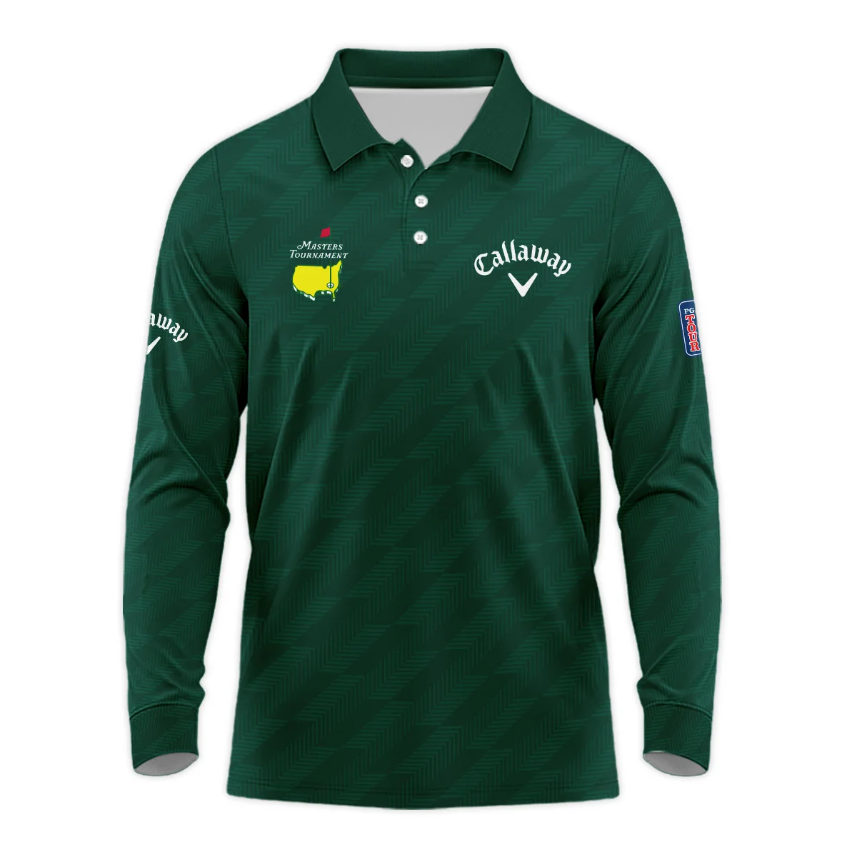 Masters Tournament Callaway Star Dark Green Pattern Long Polo Shirt Style Classic Long Polo Shirt For Men