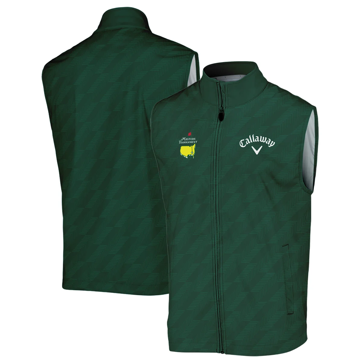 Masters Tournament Callaway Star Dark Green Pattern Sleeveless Jacket Style Classic Sleeveless Jacket