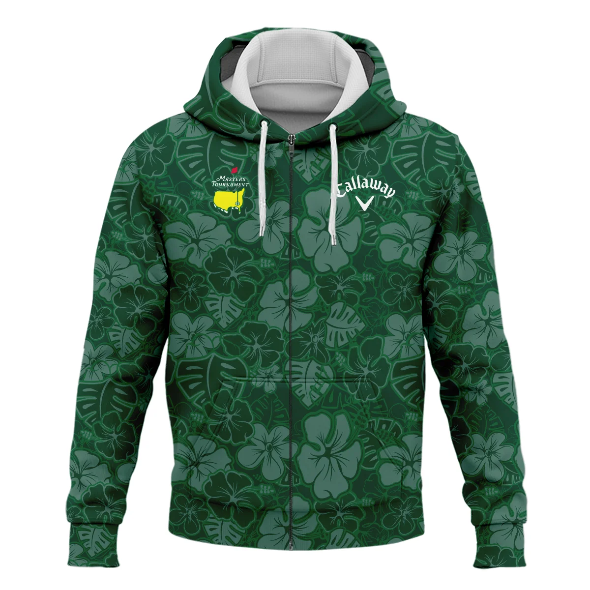 Masters Tournament Callaway Tileable Seamless Hawaiian Pattern Zipper Hoodie Shirt Style Classic Zipper Hoodie Shirt