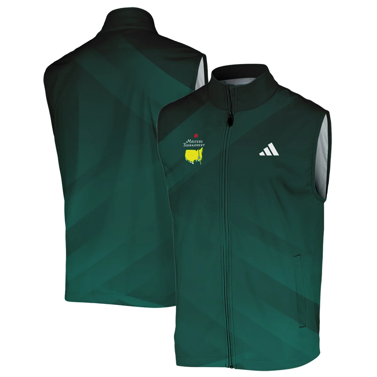 Masters Tournament Dark Green Gradient Golf Sport Adidas Zipper Hoodie Shirt Style Classic Zipper Hoodie Shirt