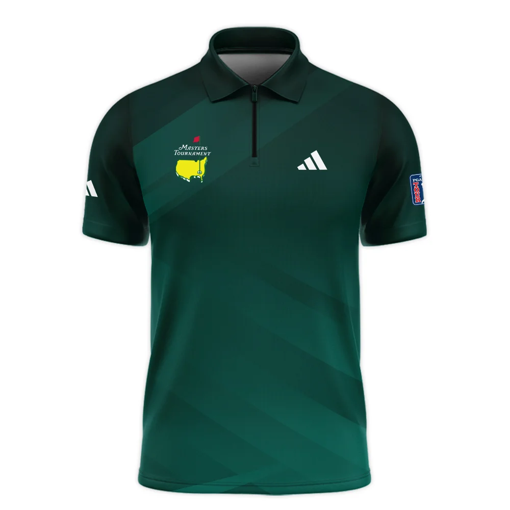 Masters Tournament Dark Green Gradient Golf Sport Adidas Style Classic, Short Sleeve Polo Shirts Quarter-Zip Casual Slim Fit Mock Neck Basic
