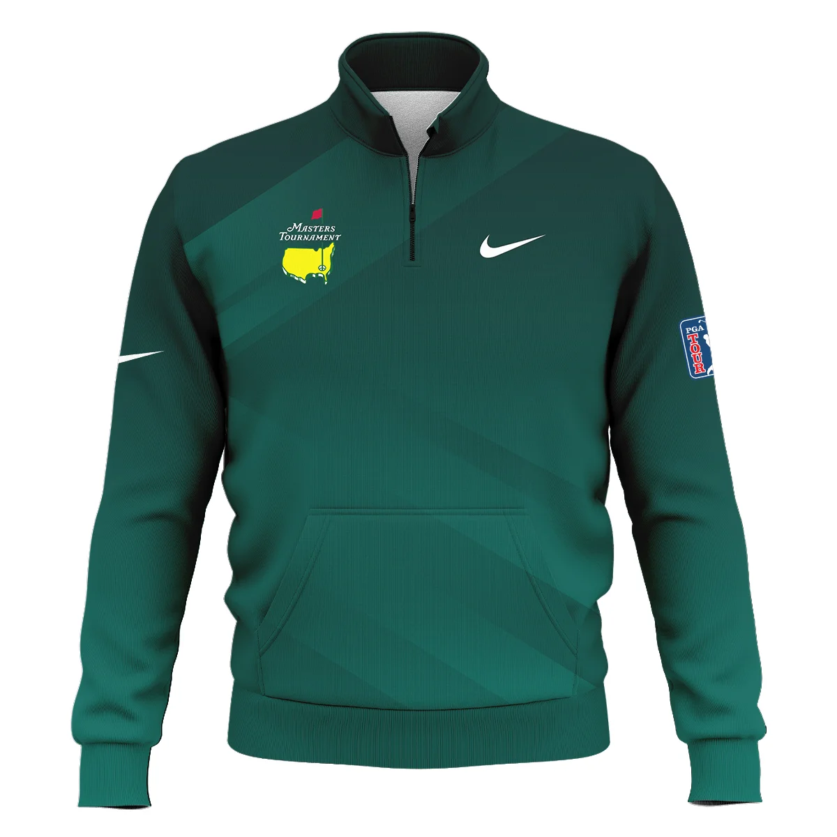 Masters Tournament Dark Green Gradient Golf Sport Nike Zipper Polo Shirt Style Classic Zipper Polo Shirt For Men