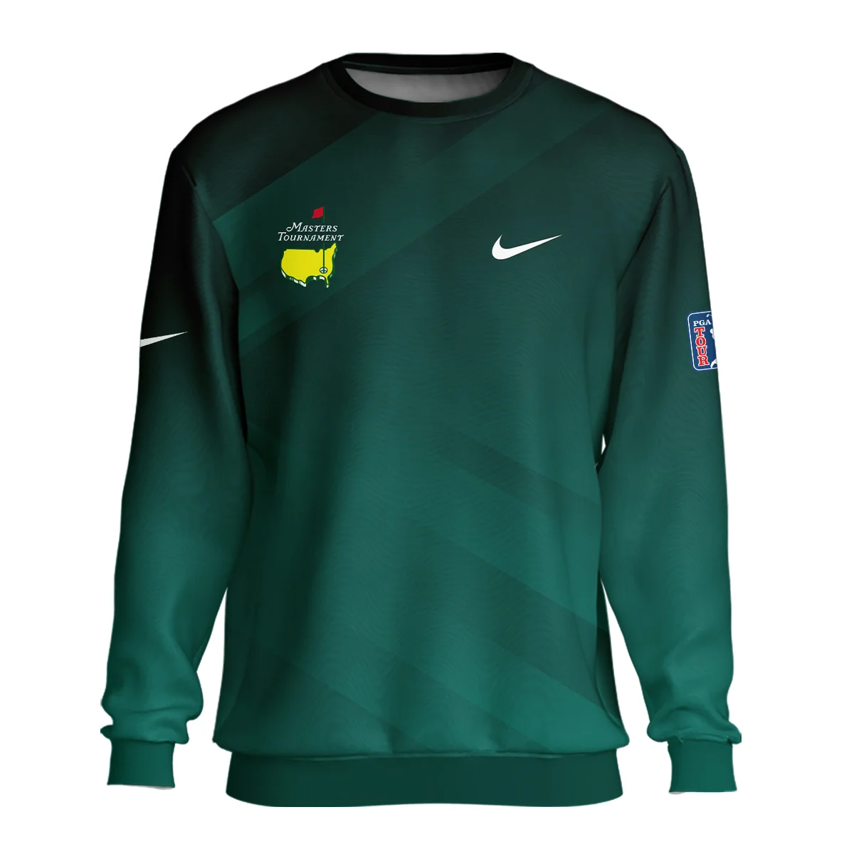 Masters Tournament Dark Green Gradient Golf Sport Nike Style Classic, Short Sleeve Polo Shirts Quarter-Zip Casual Slim Fit Mock Neck Basic