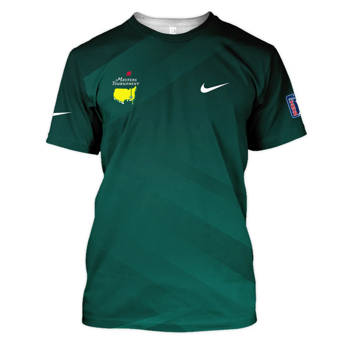 Masters Tournament Dark Green Gradient Golf Sport Nike Vneck Long Polo Shirt Style Classic Long Polo Shirt For Men