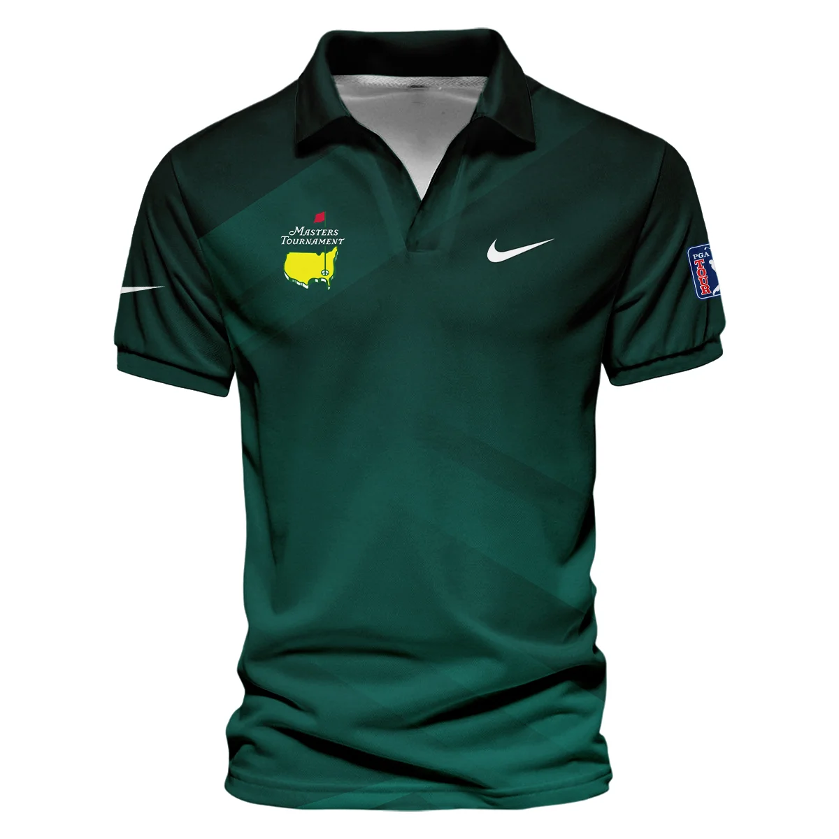 Masters Tournament Dark Green Gradient Golf Sport Nike Vneck Polo Shirt Style Classic Polo Shirt For Men