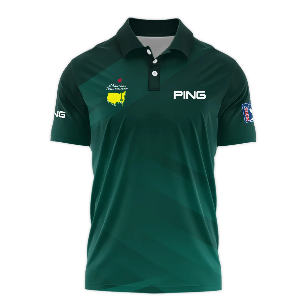 Masters Tournament Dark Green Gradient Golf Sport Ping Vneck Polo Shirt Style Classic Polo Shirt For Men