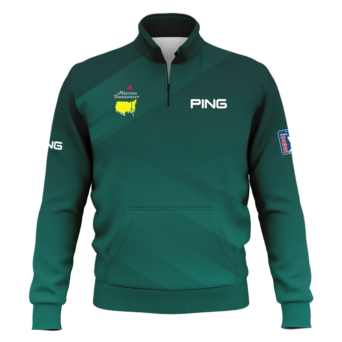 Masters Tournament Dark Green Gradient Golf Sport Ping Style Classic Quarter Zipped Sweatshirt