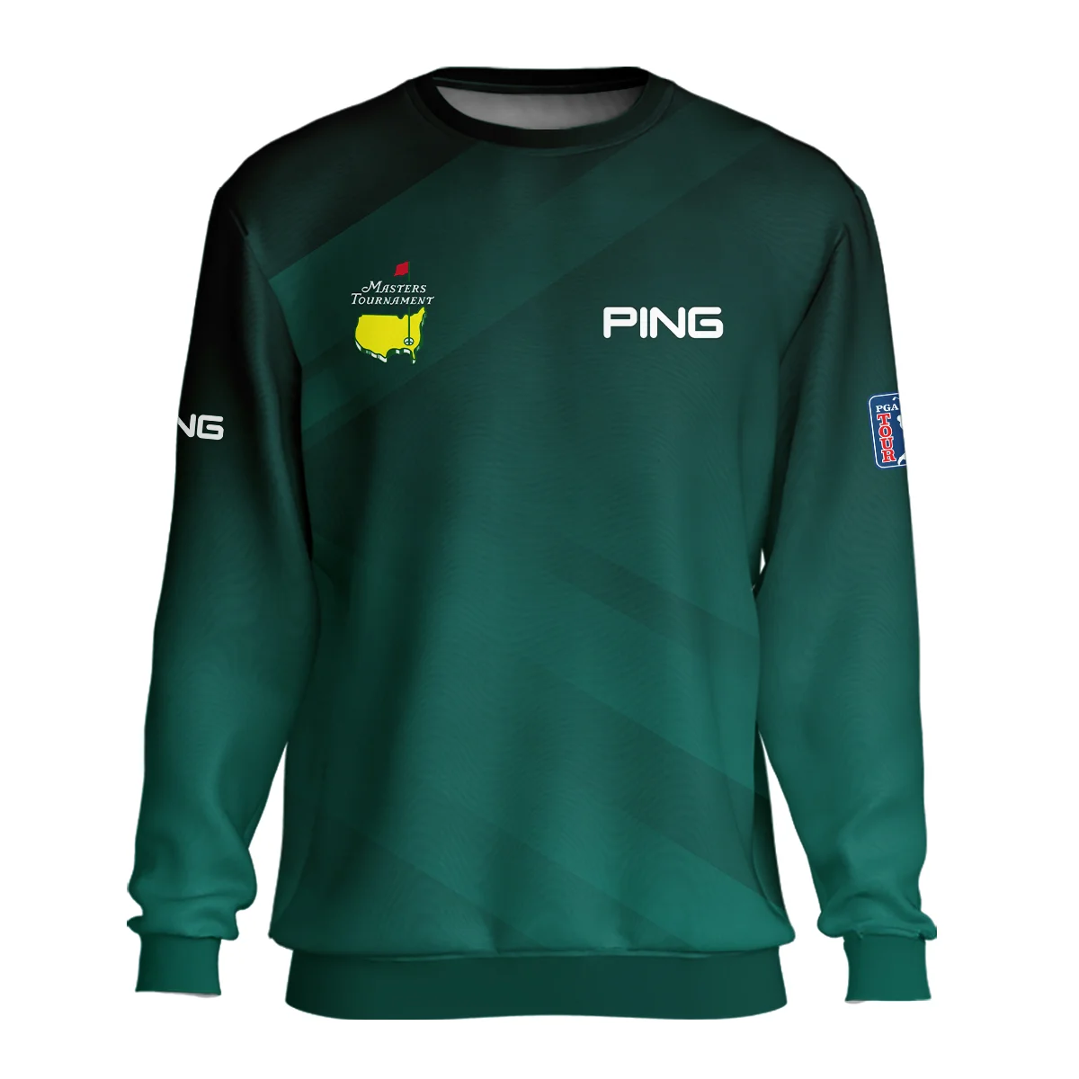 Masters Tournament Dark Green Gradient Golf Sport Ping Zipper Polo Shirt Style Classic Zipper Polo Shirt For Men