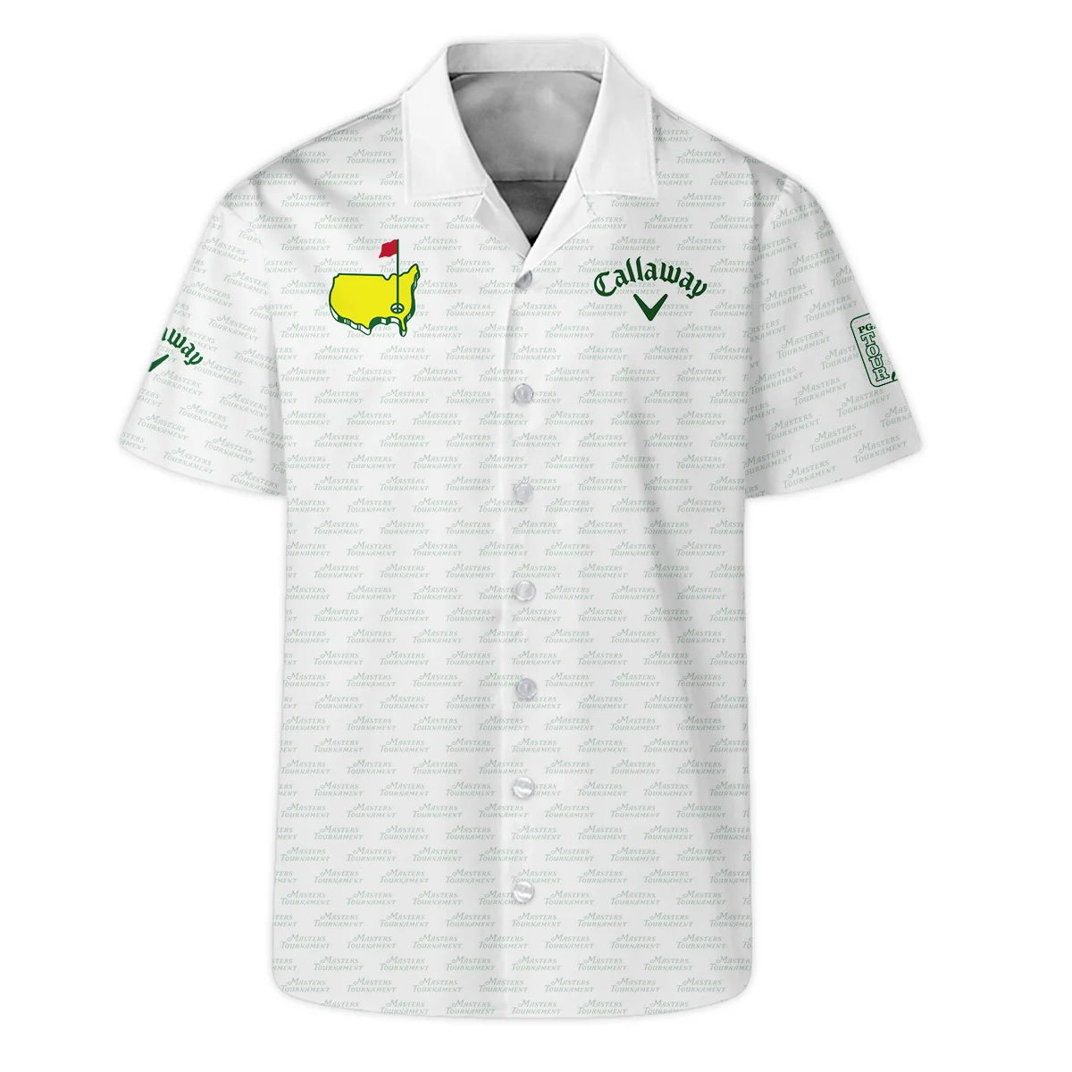 Masters Tournament Golf Callaway Hawaiian Shirt Logo Text Pattern White Green Golf Sports All Over Print Oversized Hawaiian Shirt