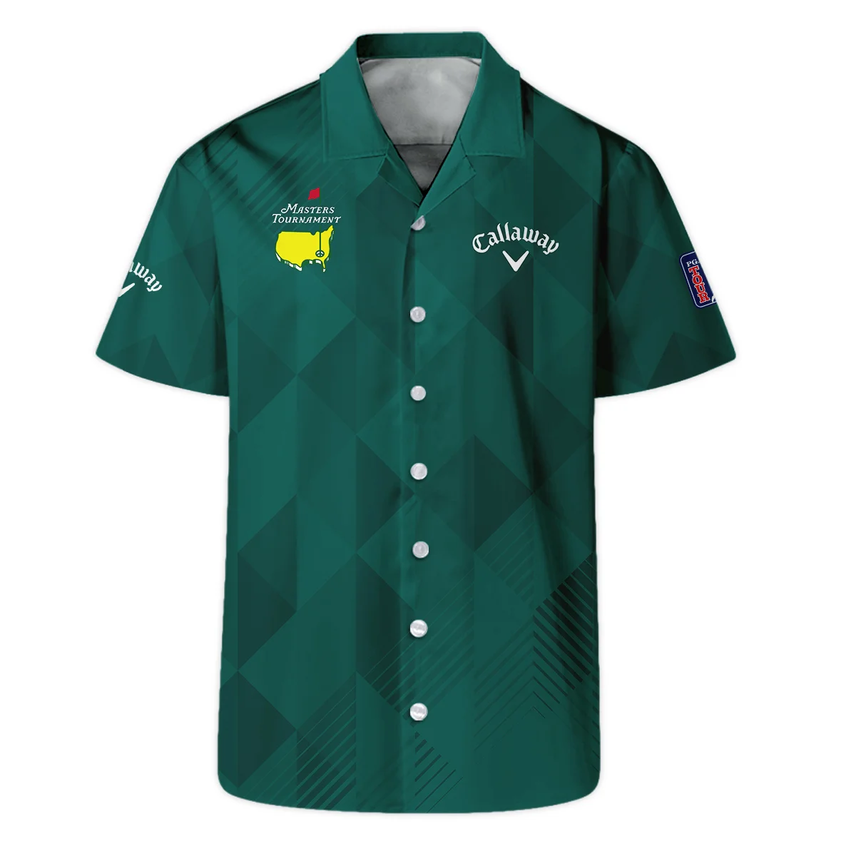 Masters Tournament Golf Callaway Hawaiian Shirt Triangle Abstract Green Golf Sports All Over Print Oversized Hawaiian Shirt