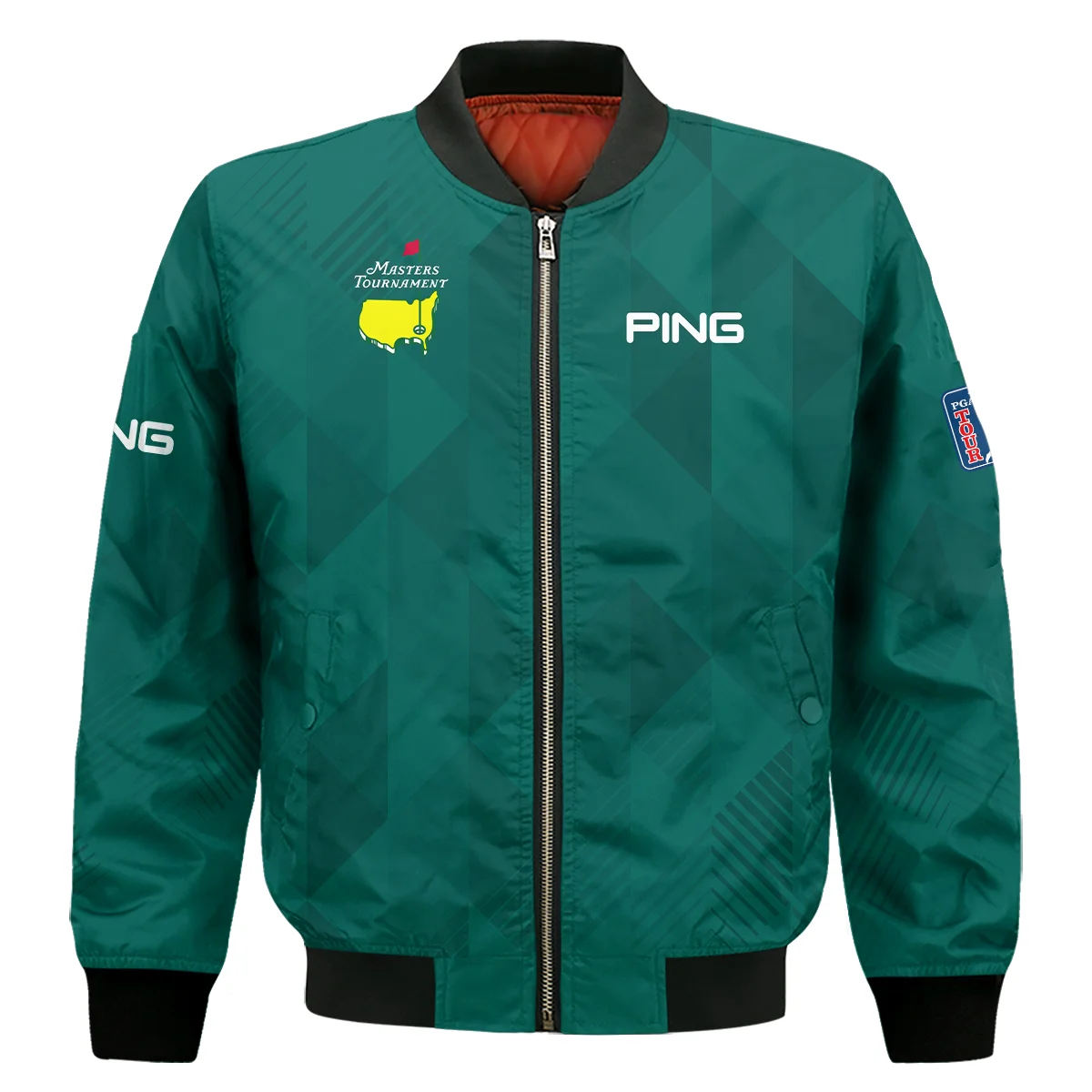 Masters Tournament Golf Sport Ping Stand Colar Jacket Sports Triangle Abstract Green Stand Colar Jacket