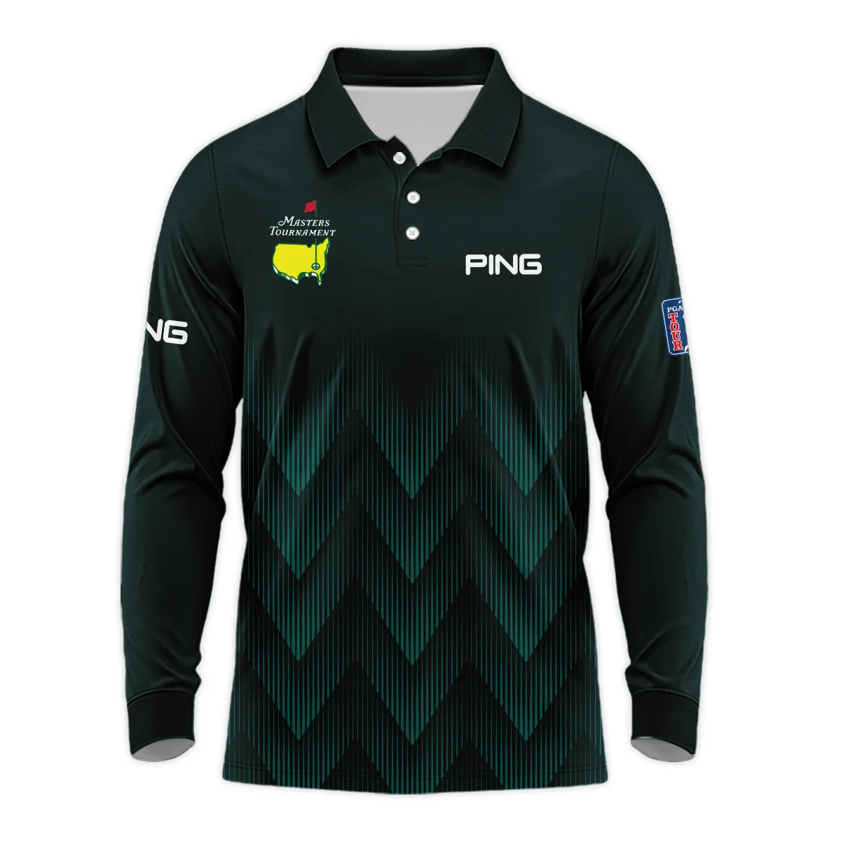 Masters Tournament Golf Ping Unisex T-Shirt Zigzag Pattern Dark Green Golf Sports All Over Print T-Shirt