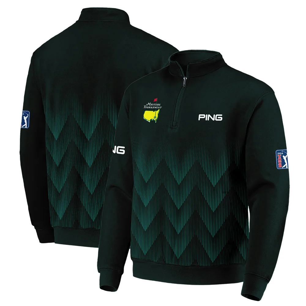 Masters Tournament Golf Ping Bomber Jacket Zigzag Pattern Dark Green Golf Sports All Over Print Bomber Jacket