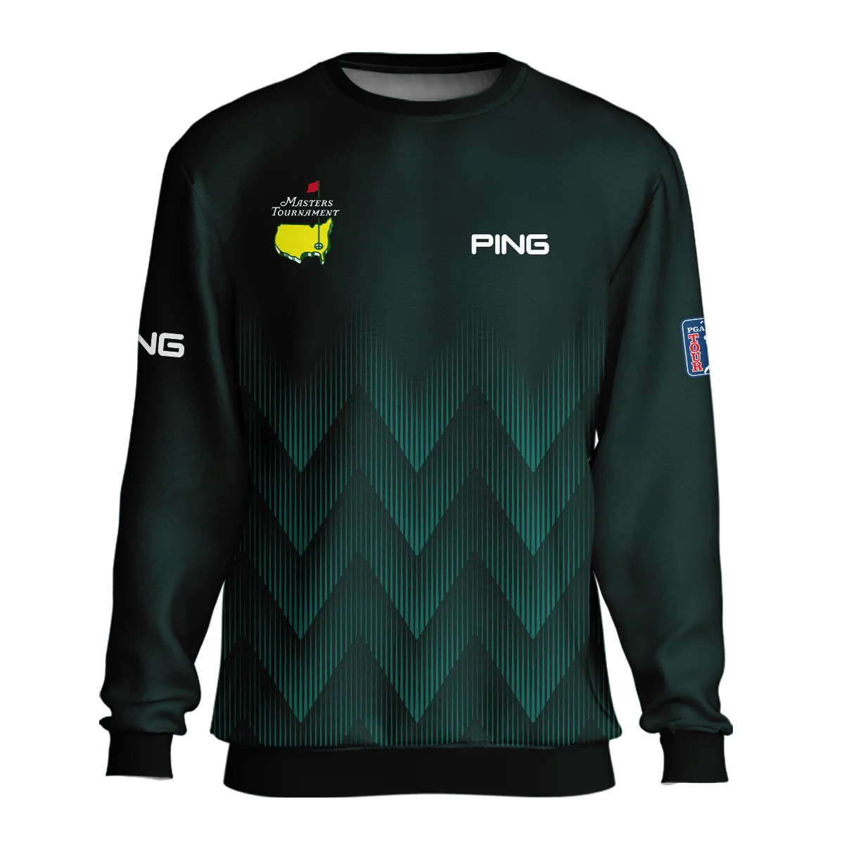 Masters Tournament Golf Ping Unisex Sweatshirt Zigzag Pattern Dark Green Golf Sports All Over Print Sweatshirt