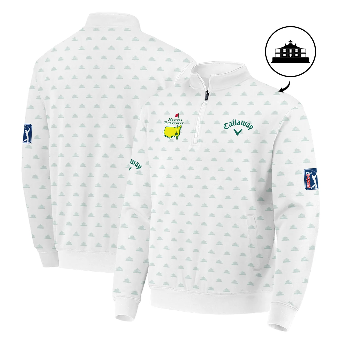 Golf Masters Tournament Callaway Unisex Sweatshirt Cup Pattern White Green Golf Sports All Over Print Sweatshirt