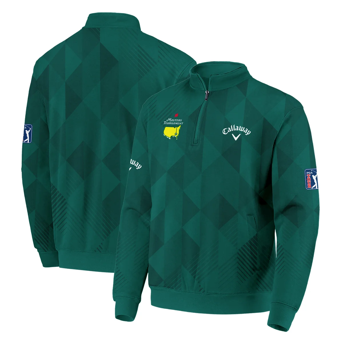 Masters Tournament Golf Sport Callaway Zipper Hoodie Shirt Sports Triangle Abstract Green Zipper Hoodie Shirt