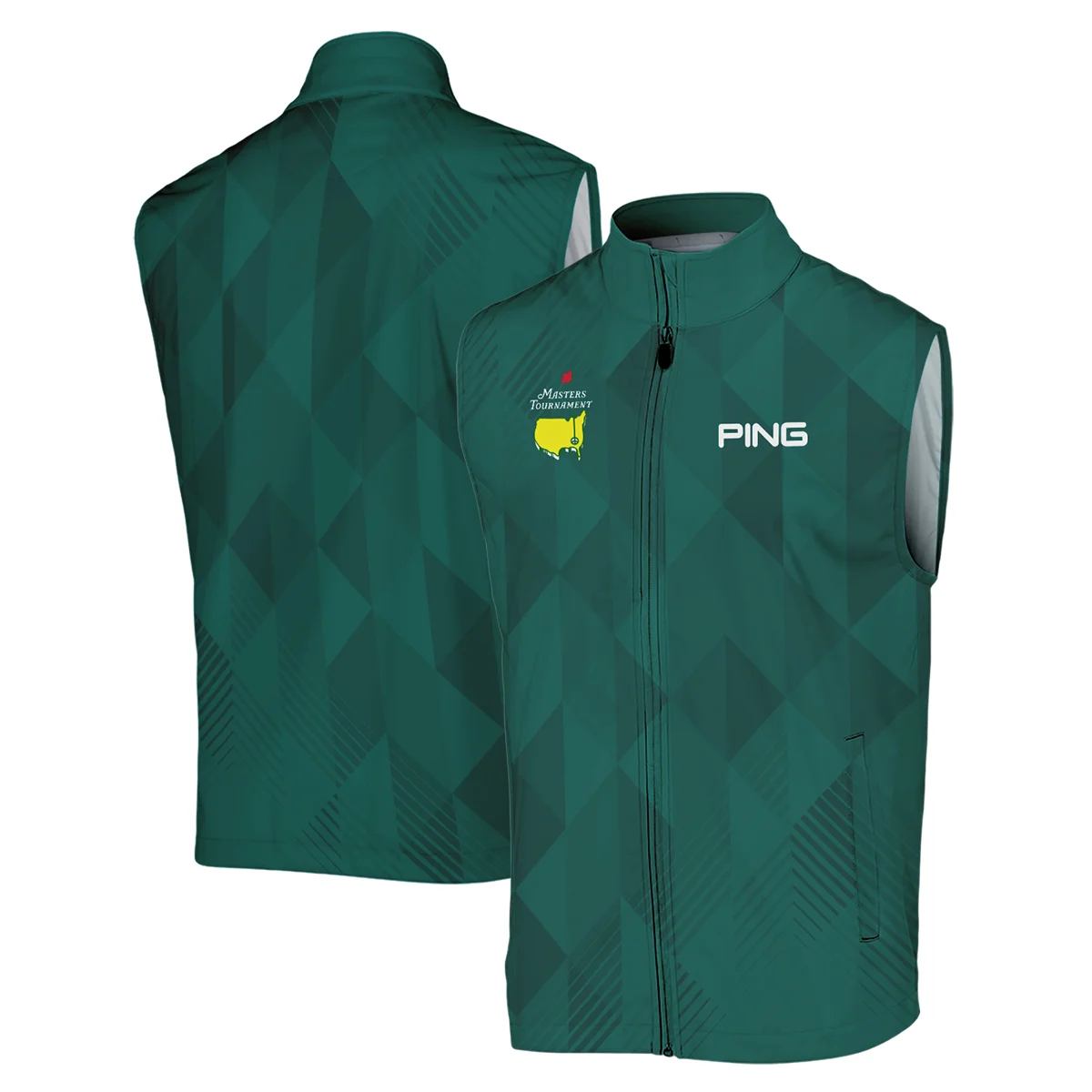 Masters Tournament Golf Sport Ping Sleeveless Jacket Sports Triangle Abstract Green Sleeveless Jacket