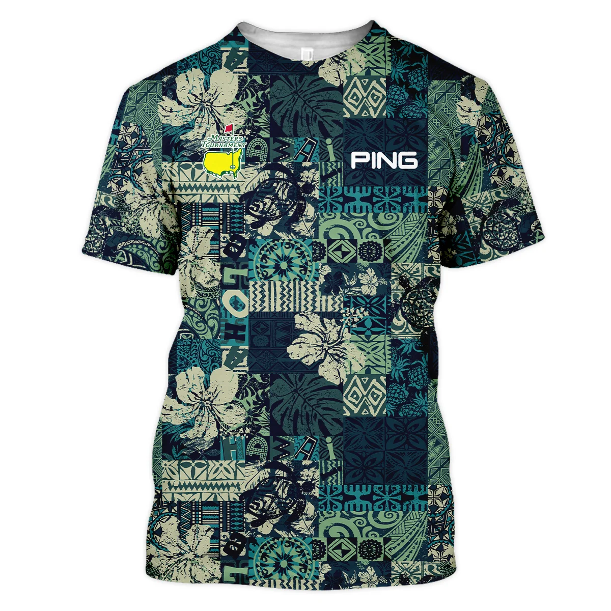 Masters Tournament Hawaiian Hibiscus And Tribal Element Fabric Ping Unisex T-Shirt Style Classic T-Shirt