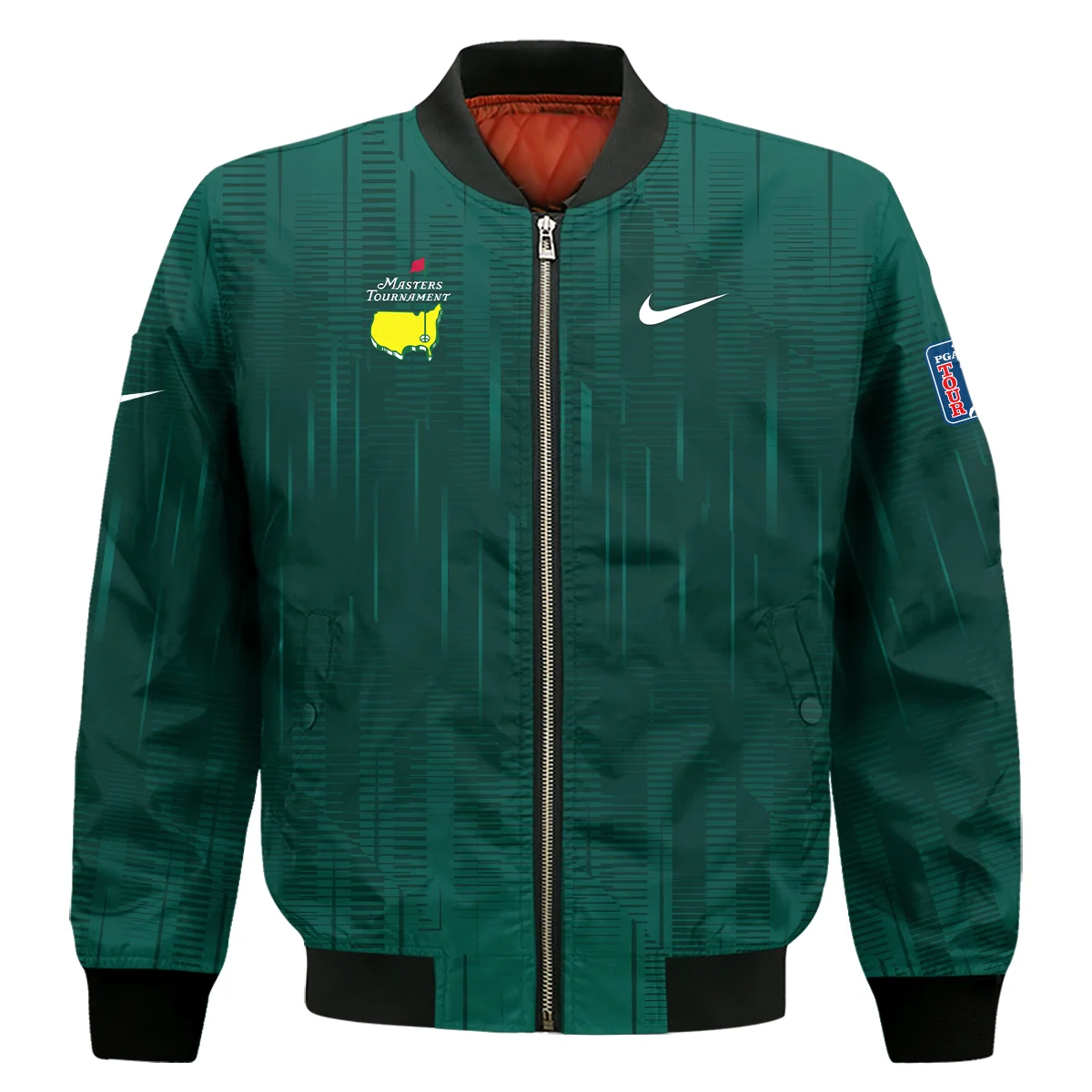 Masters Tournament Nike Dark Green Gradient Stripes Pattern Style Classic Quarter Zipped Sweatshirt