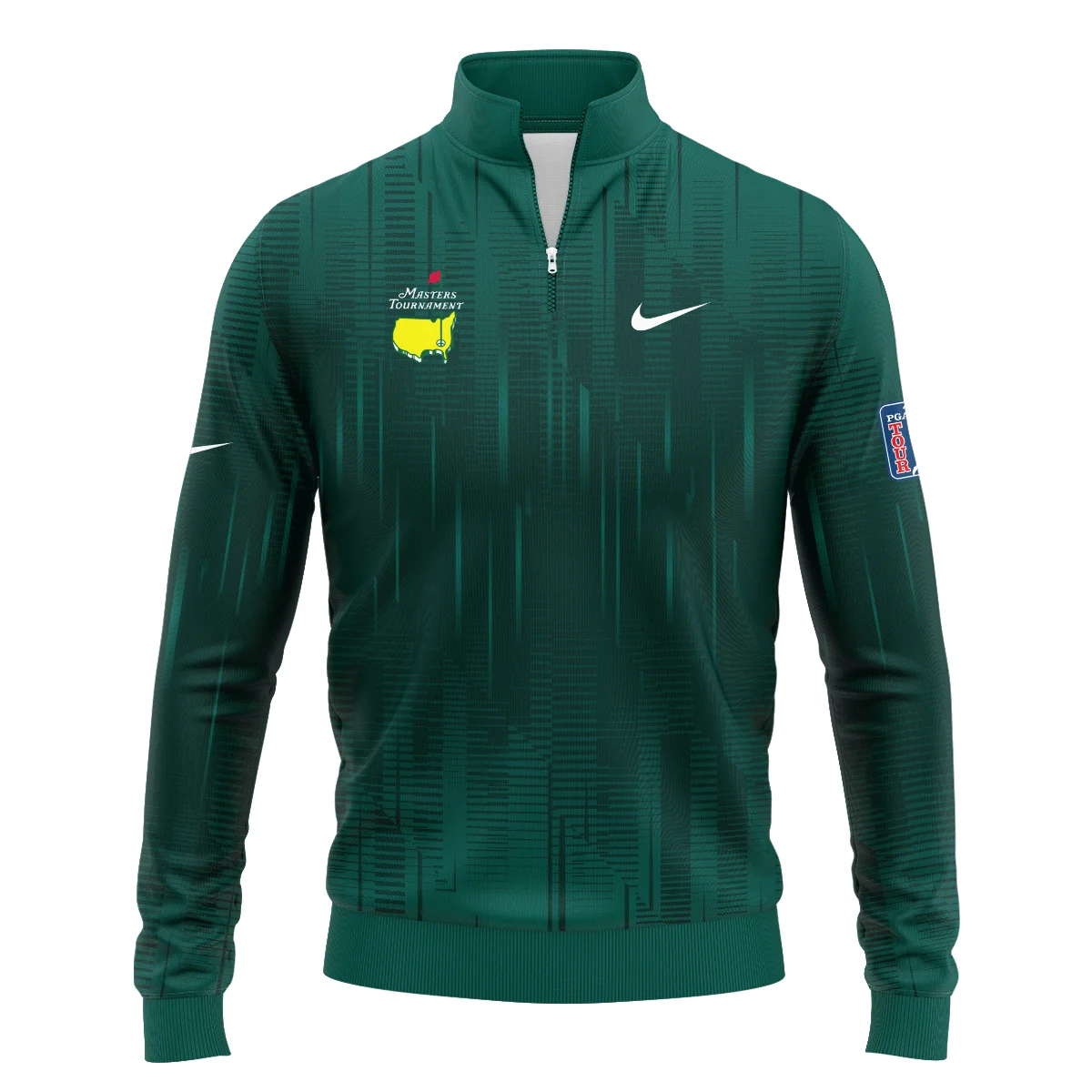Masters Tournament Nike Dark Green Gradient Stripes Pattern Polo Shirt Style Classic Polo Shirt For Men