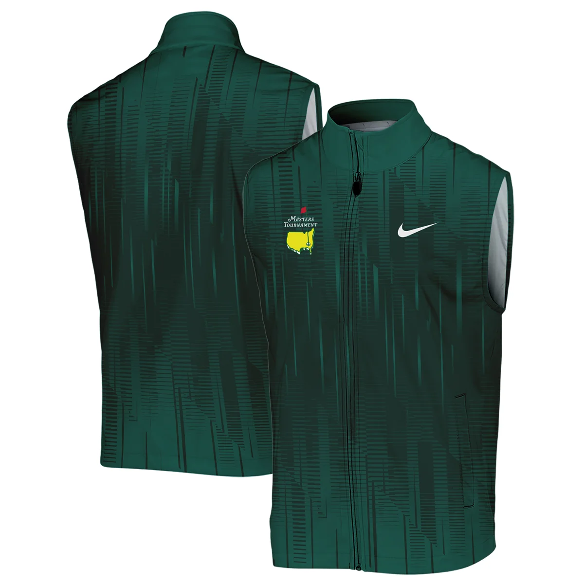 Masters Tournament Nike Dark Green Gradient Stripes Pattern Hawaiian Shirt Style Classic Oversized Hawaiian Shirt