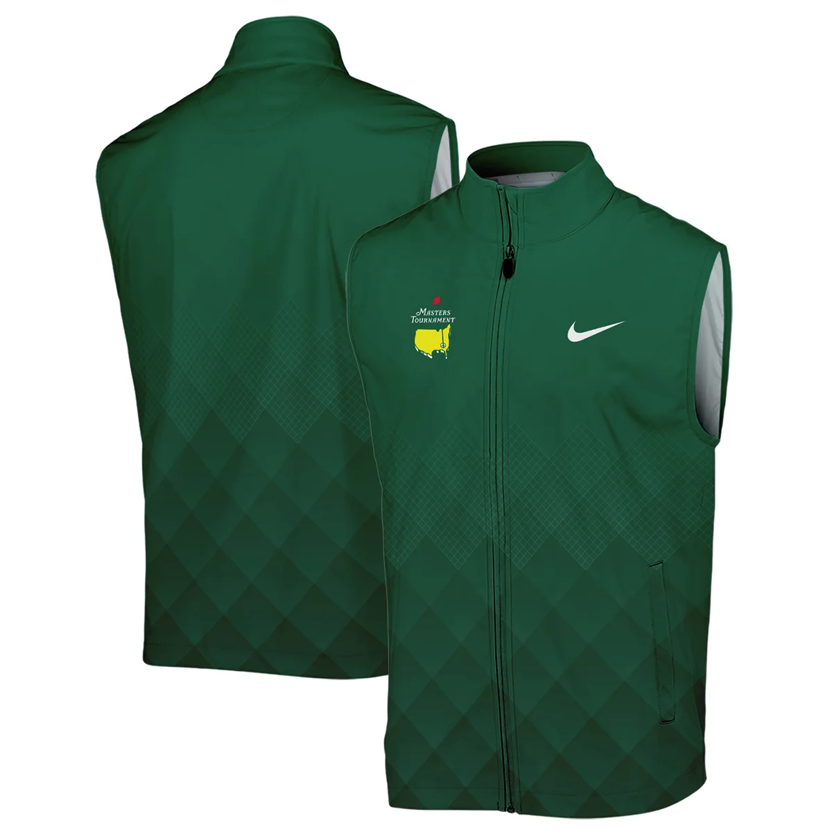 Masters Tournament Nike Gradient Dark Green Pattern Sleeveless Jacket Style Classic Sleeveless Jacket