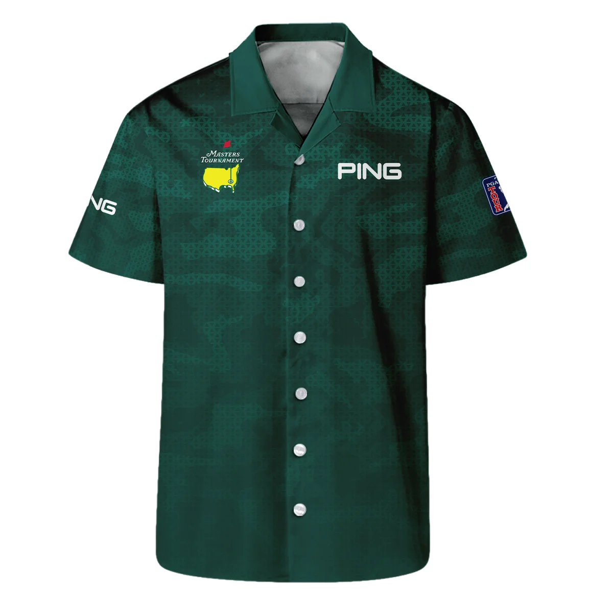 Masters Tournament Ping Camo Sport Green Abstract Vneck Long Polo Shirt Style Classic Long Polo Shirt For Men