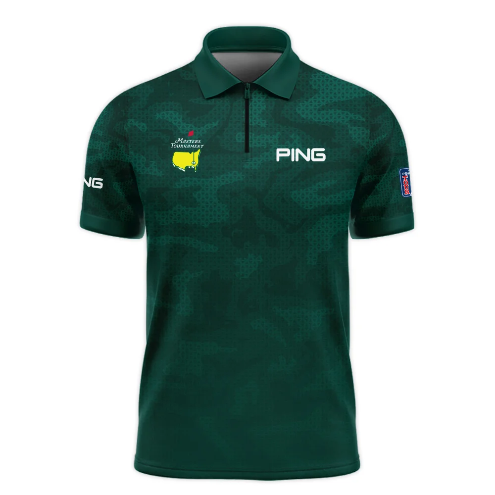 Masters Tournament Ping Camo Sport Green Abstract Vneck Polo Shirt Style Classic Polo Shirt For Men