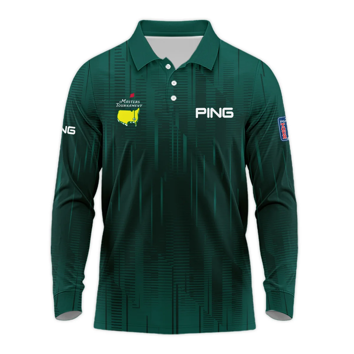 Masters Tournament Ping Dark Green Gradient Stripes Pattern Polo Shirt Style Classic Polo Shirt For Men