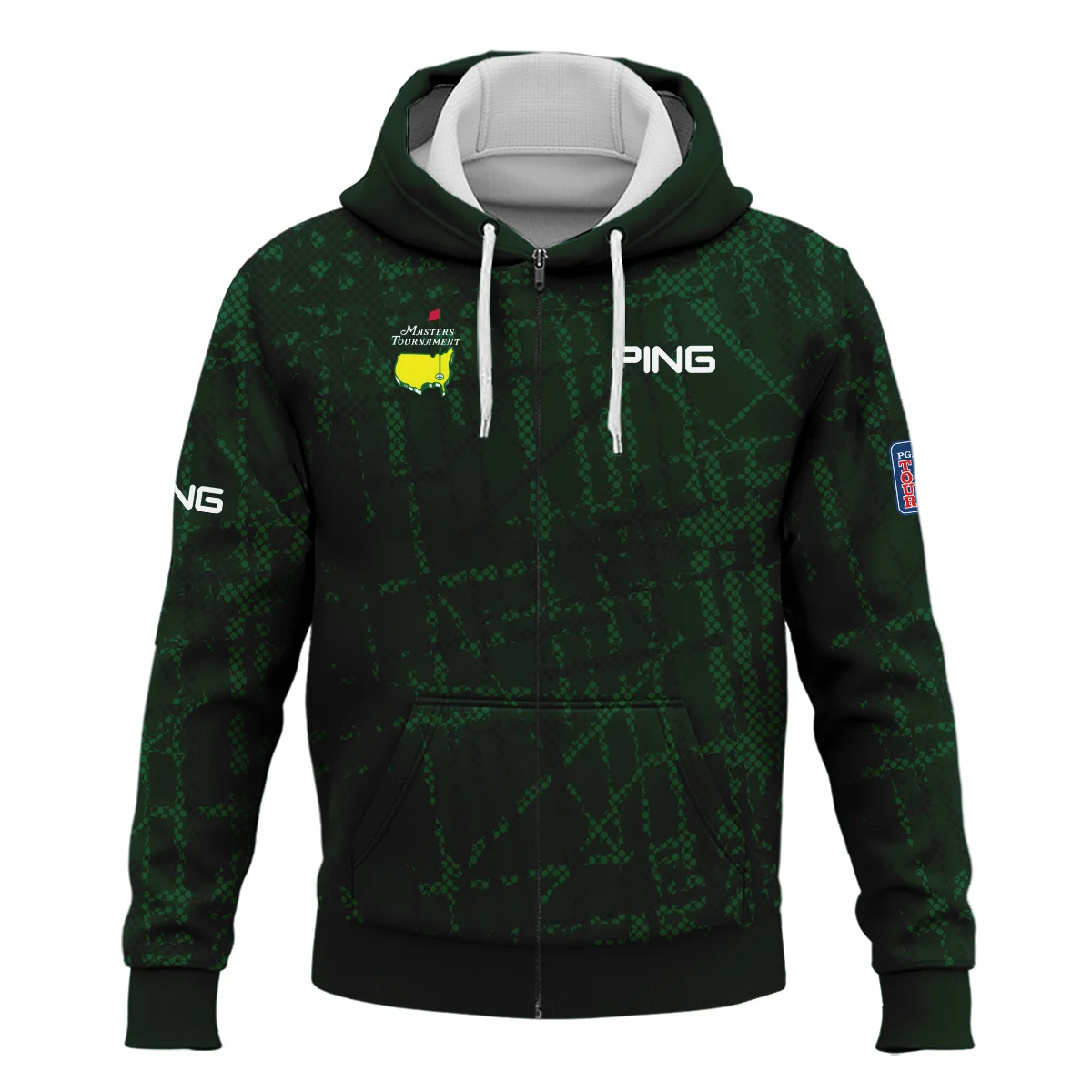 Masters Tournament Ping Golf Pattern Halftone Green Zipper Hoodie Shirt Style Classic Zipper Hoodie Shirt