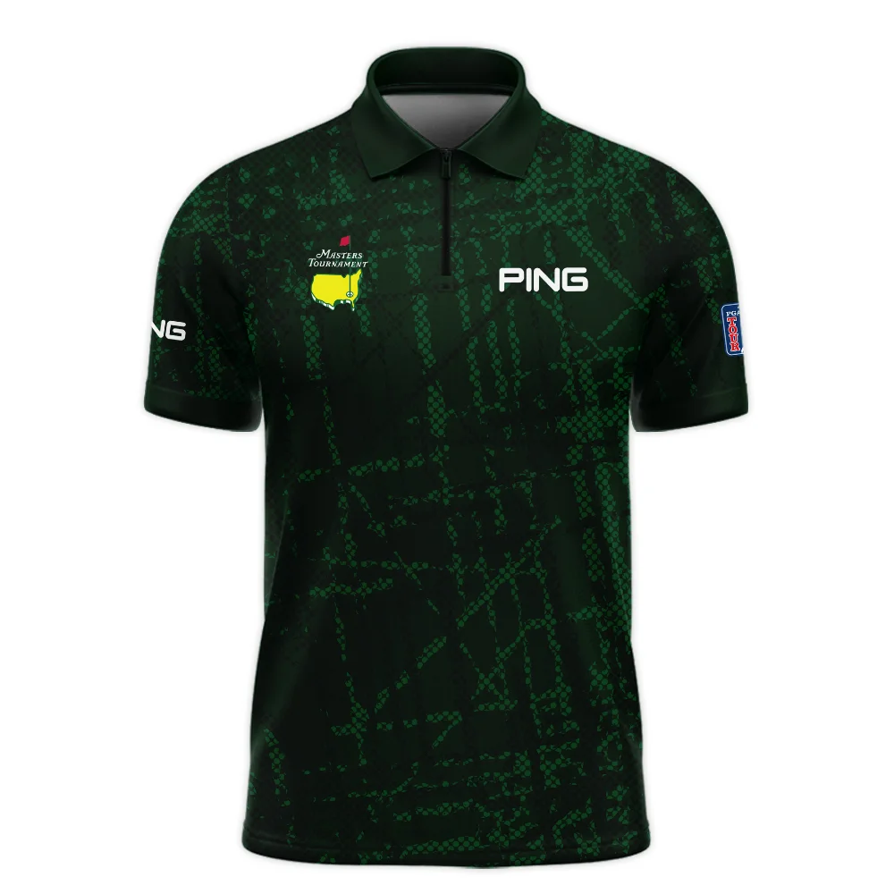 Masters Tournament Ping Golf Pattern Halftone Green Vneck Polo Shirt Style Classic Polo Shirt For Men