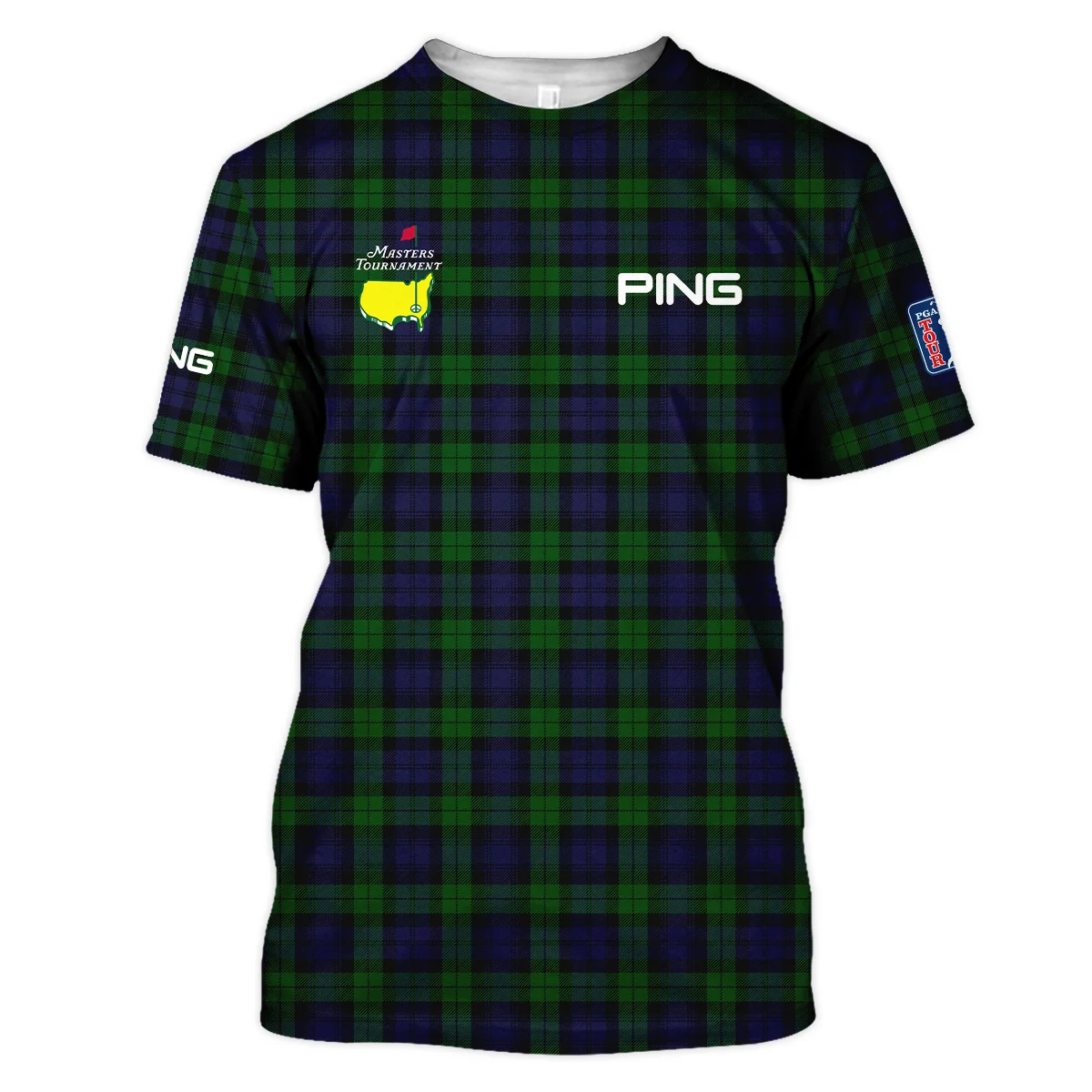Masters Tournament Ping Golf Long Polo Shirt Sports Green Purple Black Watch Tartan Plaid All Over Print Long Polo Shirt For Men