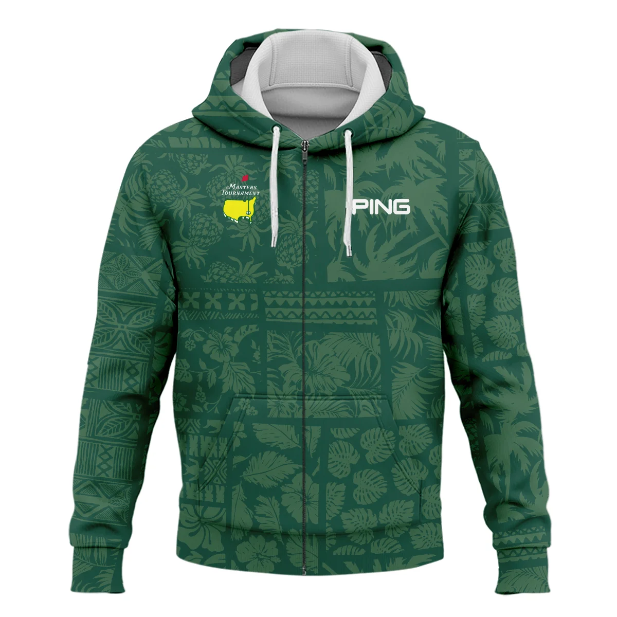 Masters Tournament Ping Hawaiian Style Fabric Patchwork Zipper Hoodie Shirt Style Classic Zipper Hoodie Shirt