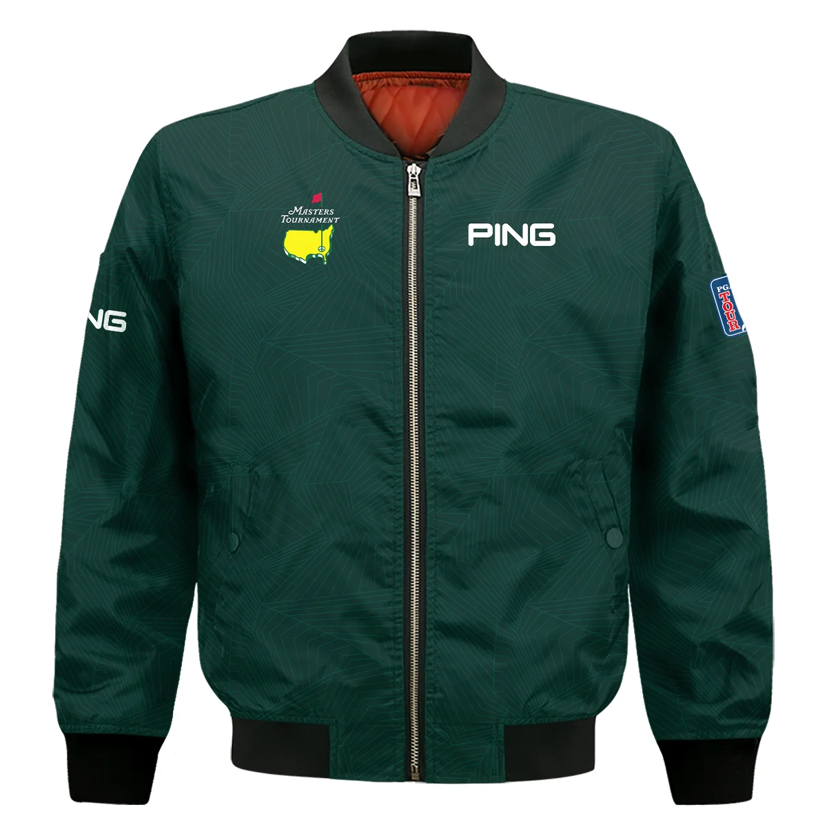 Masters Tournament Ping Pattern Sport Jersey Dark Green Zipper Hoodie Shirt Style Classic Zipper Hoodie Shirt