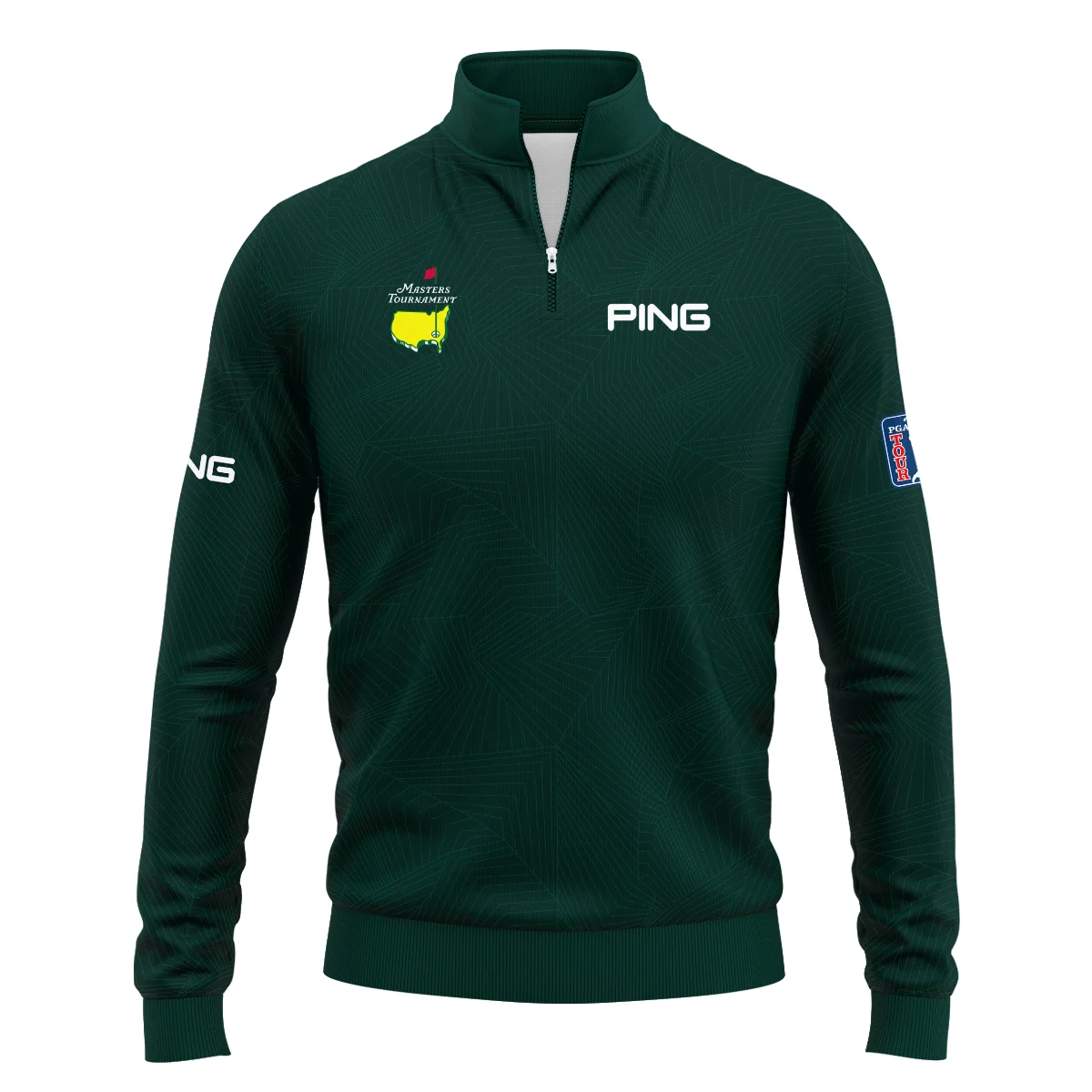 Masters Tournament Ping Pattern Sport Jersey Dark Green Quarter-Zip Jacket Style Classic Quarter-Zip Jacket