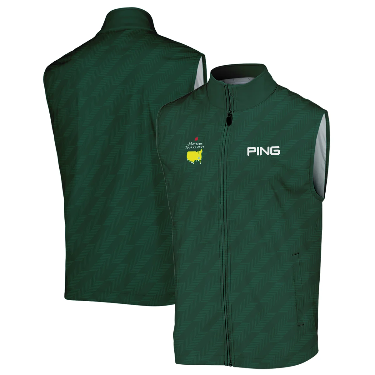 Masters Tournament Ping Star Dark Green Pattern Sleeveless Jacket Style Classic Sleeveless Jacket