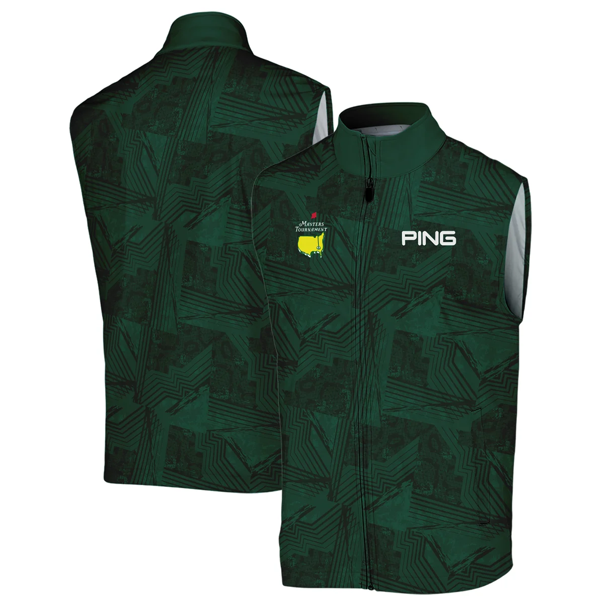 Masters Tournament Ping Sublimation Sports Dark Green Vneck Long Polo Shirt Style Classic Long Polo Shirt For Men