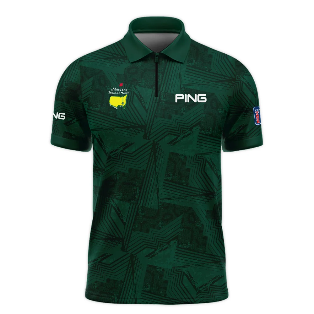 Masters Tournament Ping Sublimation Sports Dark Green Vneck Long Polo Shirt Style Classic Long Polo Shirt For Men