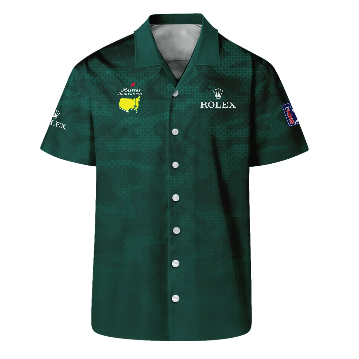 Masters Tournament Rolex Camo Sport Green Abstract Long Polo Shirt Style Classic Long Polo Shirt For Men