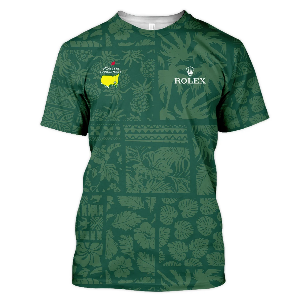 Masters Tournament Rolex Hawaiian Style Fabric Patchwork Unisex T-Shirt Style Classic T-Shirt
