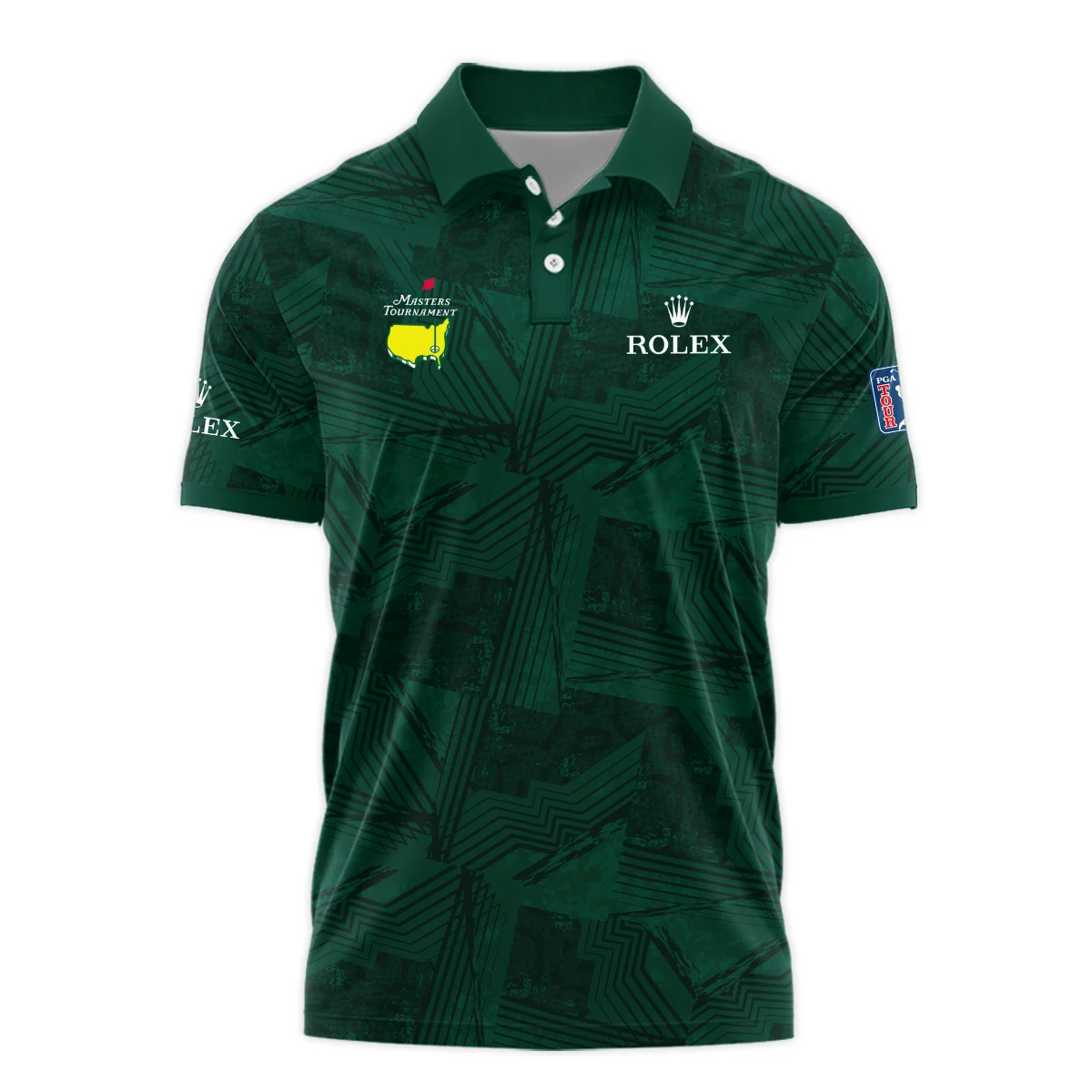 Masters Tournament Rolex Sublimation Sports Dark Green Zipper Polo Shirt Style Classic Zipper Polo Shirt For Men