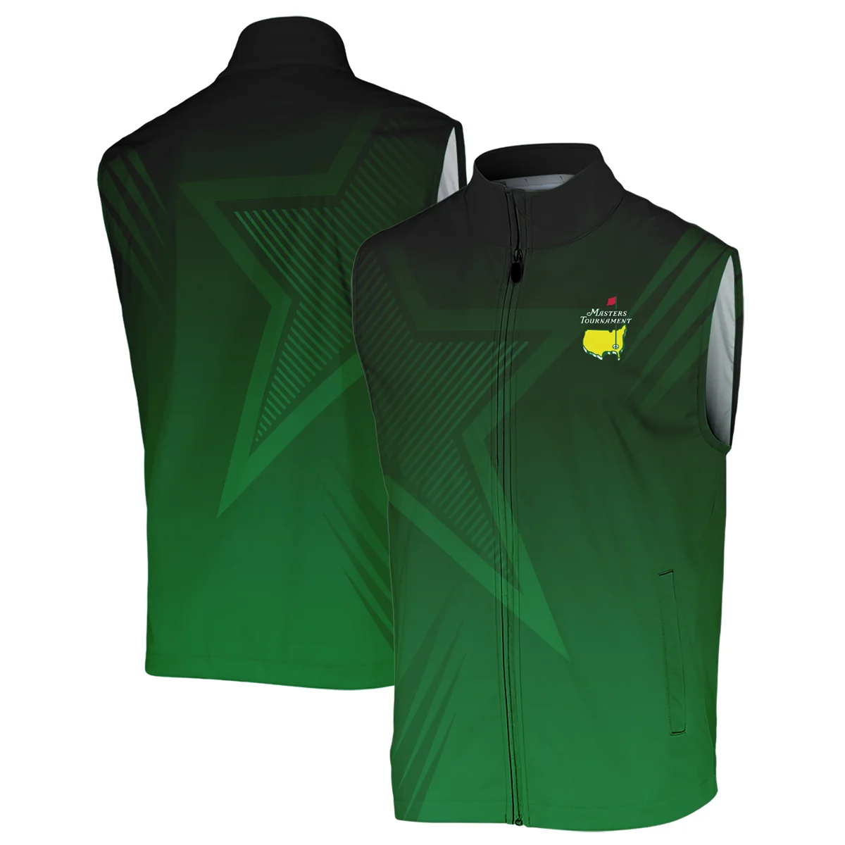 Masters Tournament Star Dark Green Pattern Sleeveless Jacket Style Classic Sleeveless Jacket