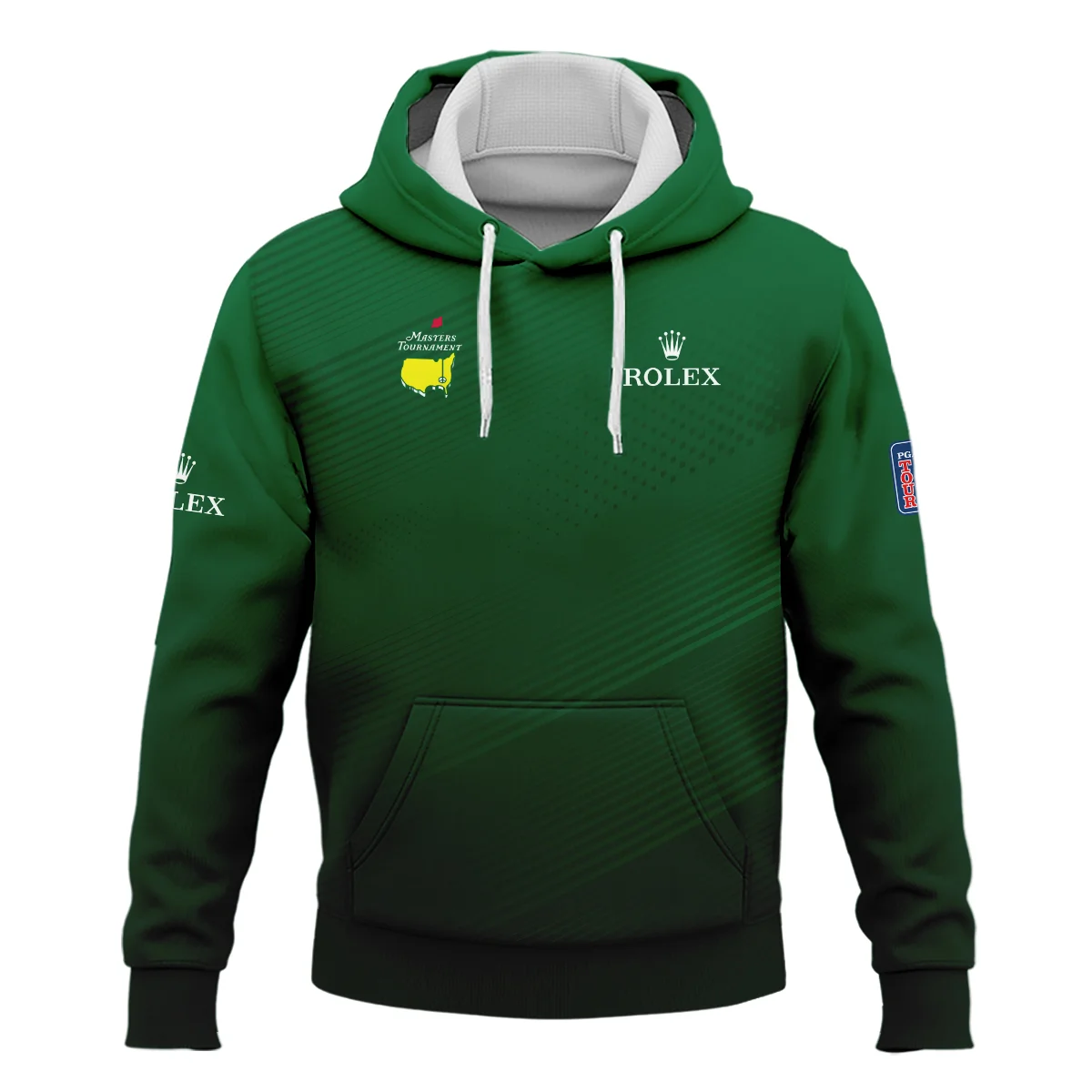 Masters Tournament Stripe Gradient Dark Green Abstract Pattern Rolex Hoodie Shirt Style Classic Hoodie Shirt