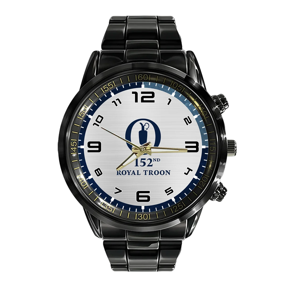 Metalic Pattern Masters Tournament Black Stainless Steel Watch Style Classic