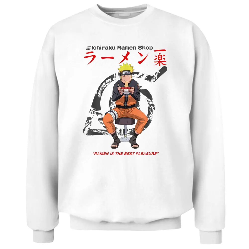 Naruto Shippuden Ichiraku Ramen Shop Naruto On White Pullover Sweatshirt