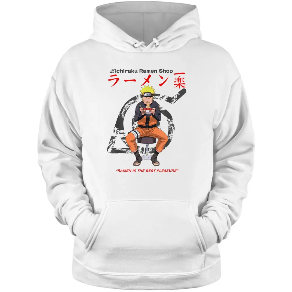 Naruto Shippuden Ichiraku Ramen Shop Naruto On White Pullover Hoodie