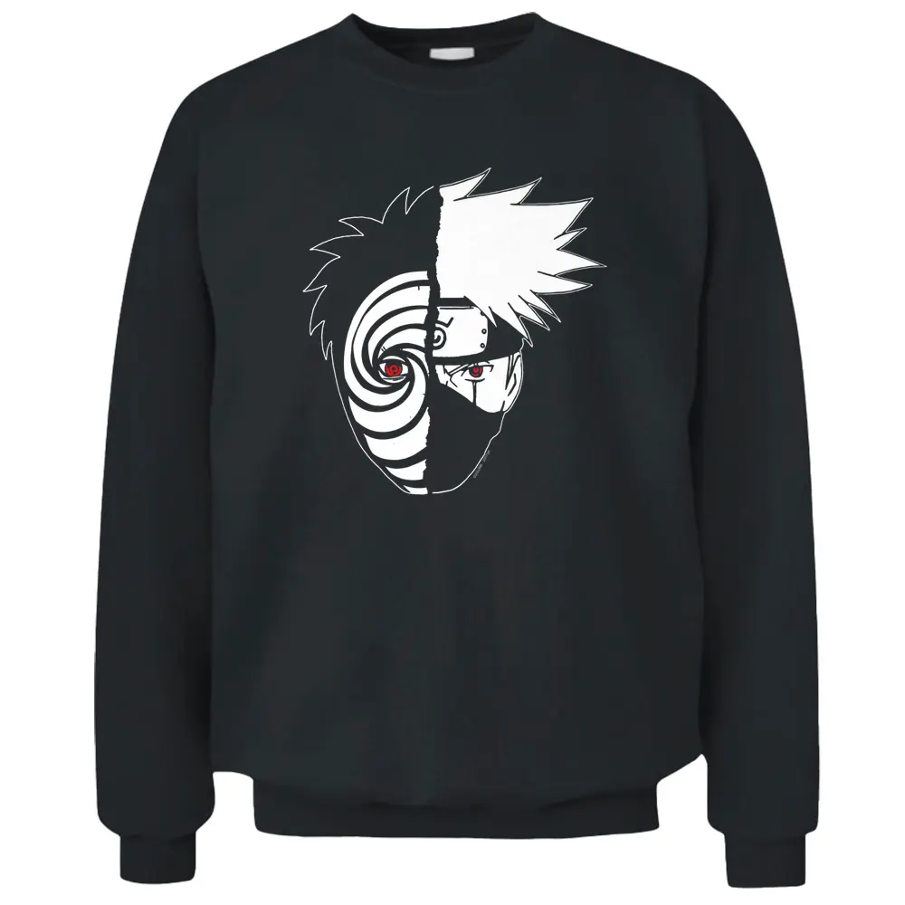 Naruto Shippuden Kakashi Tobi Split Face Premium Pullover Sweatshirt